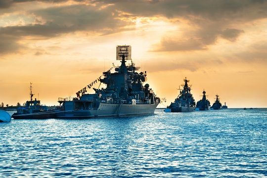 Navy Ships at Sea
