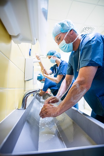 Surgens Using Hot Water at a Hospital